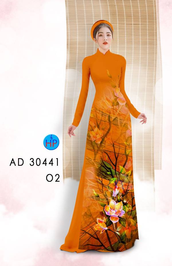 Vải Áo Dài Hoa In 3D AD 30441 2